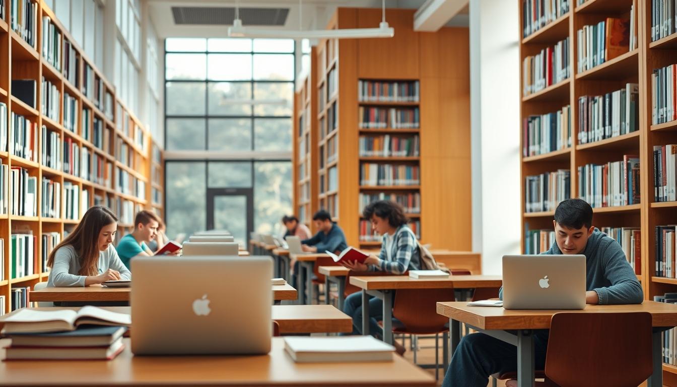 Student using learning strategies while studying